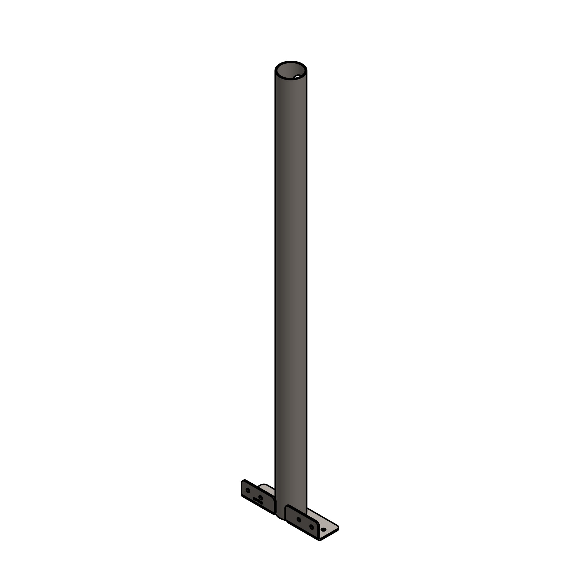 Narrow Deck Mount 30" Post