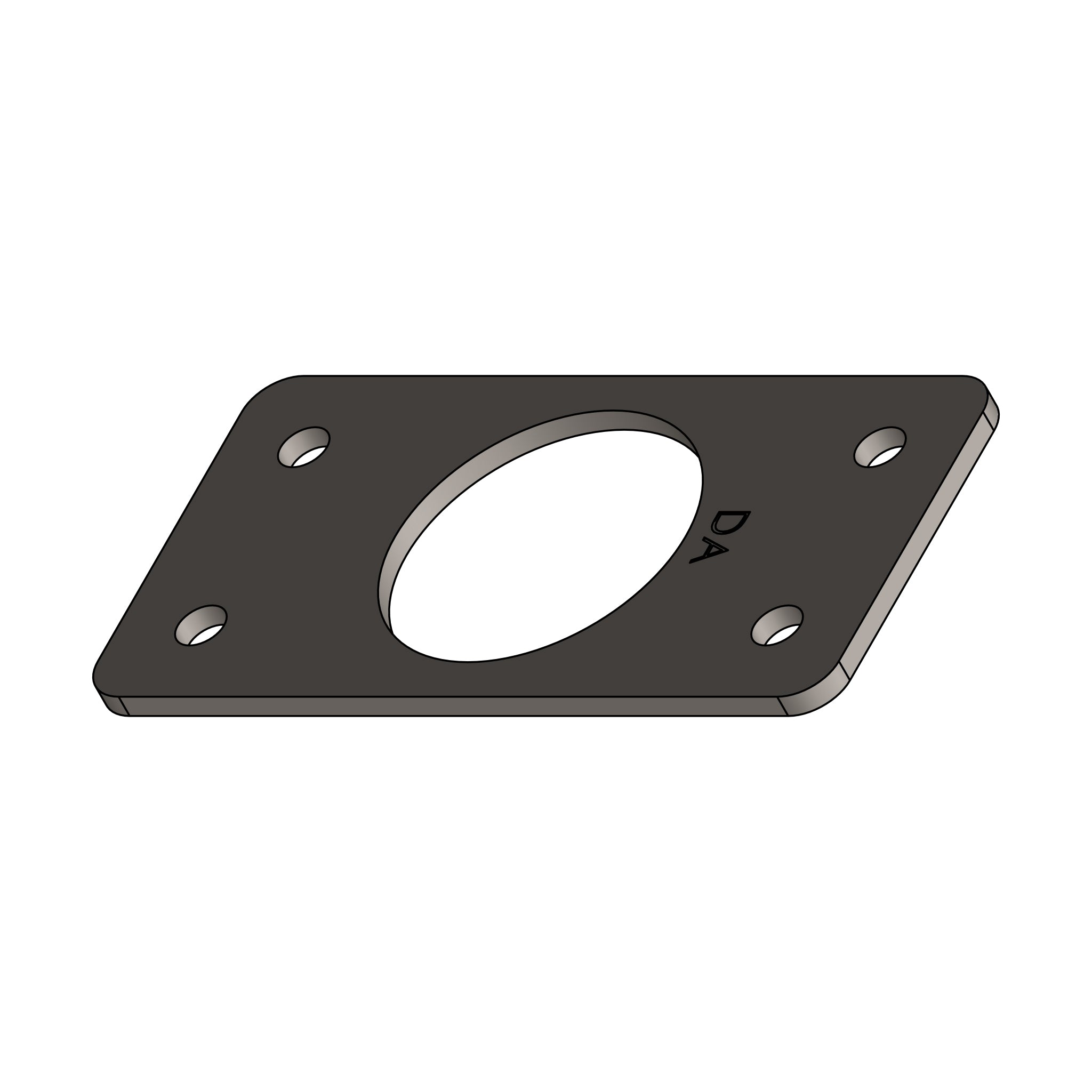 Multi-Pole Rectangular Deck Mount Base Plate