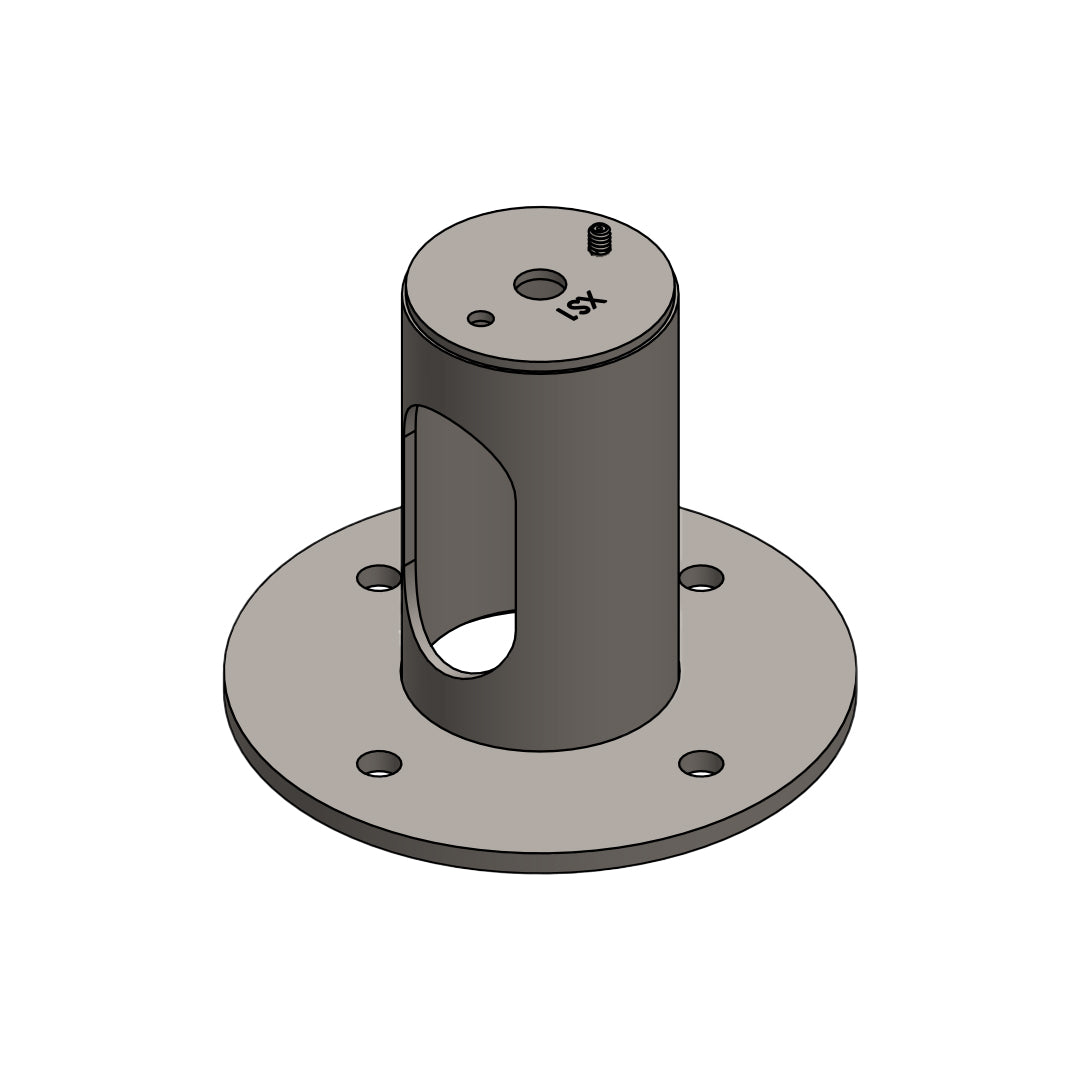 Circular Mini Deck Mount 3" Post