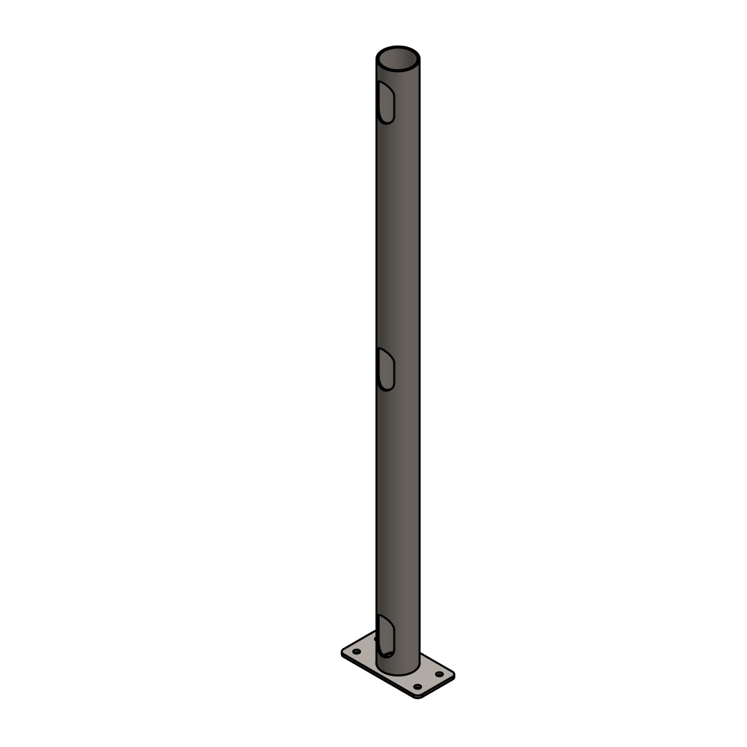 Rectangular Deck Mount 30" Post