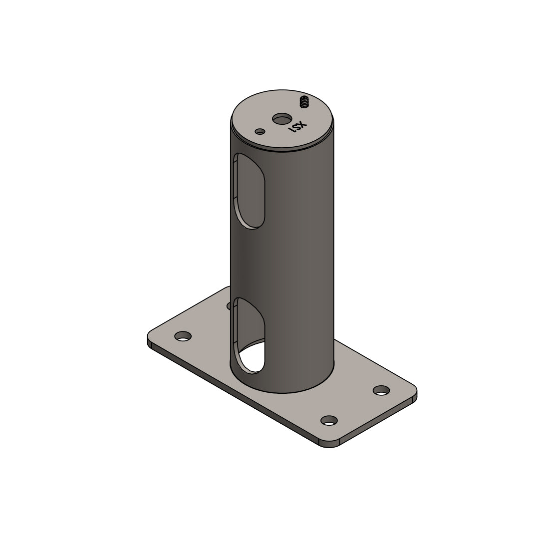 Rectangular Deck Mount 5" Post